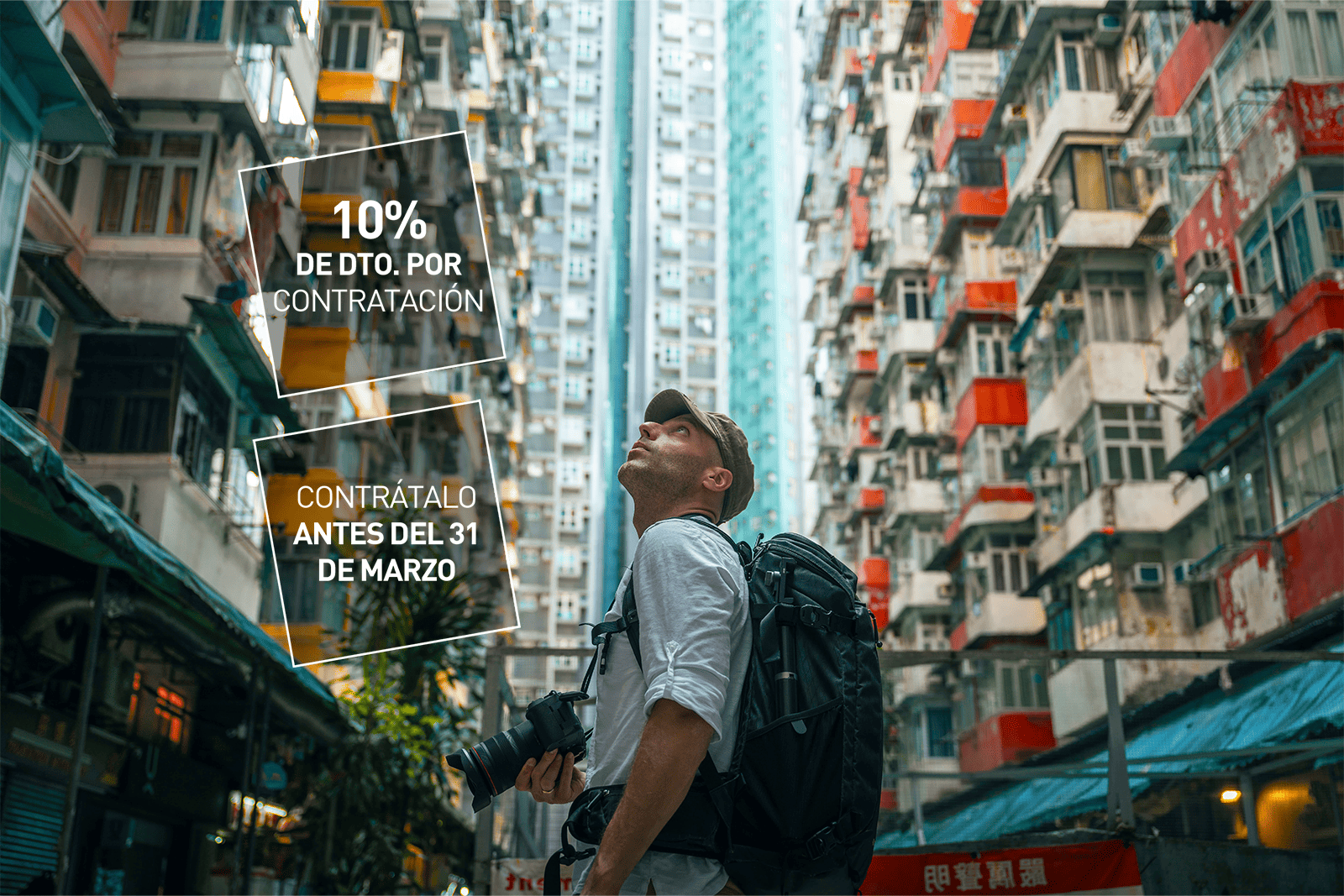 Contrata antes del 31/03 y tendrás un 10% de descuento en cualquier de los productos de ASISA VIAJES